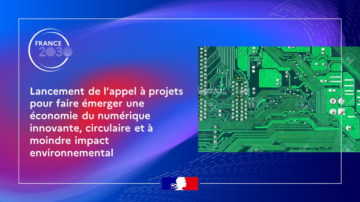 #France2030 | 💻 Lancement de la stratégie d’accélération du numérique éco responsable et ouverture de l’AAP “Econum” pour faire émerger une économie du numérique innovante, circulaire et à moindre impact environnemental.🌱♻️

➕👉 t.ly/C0i7