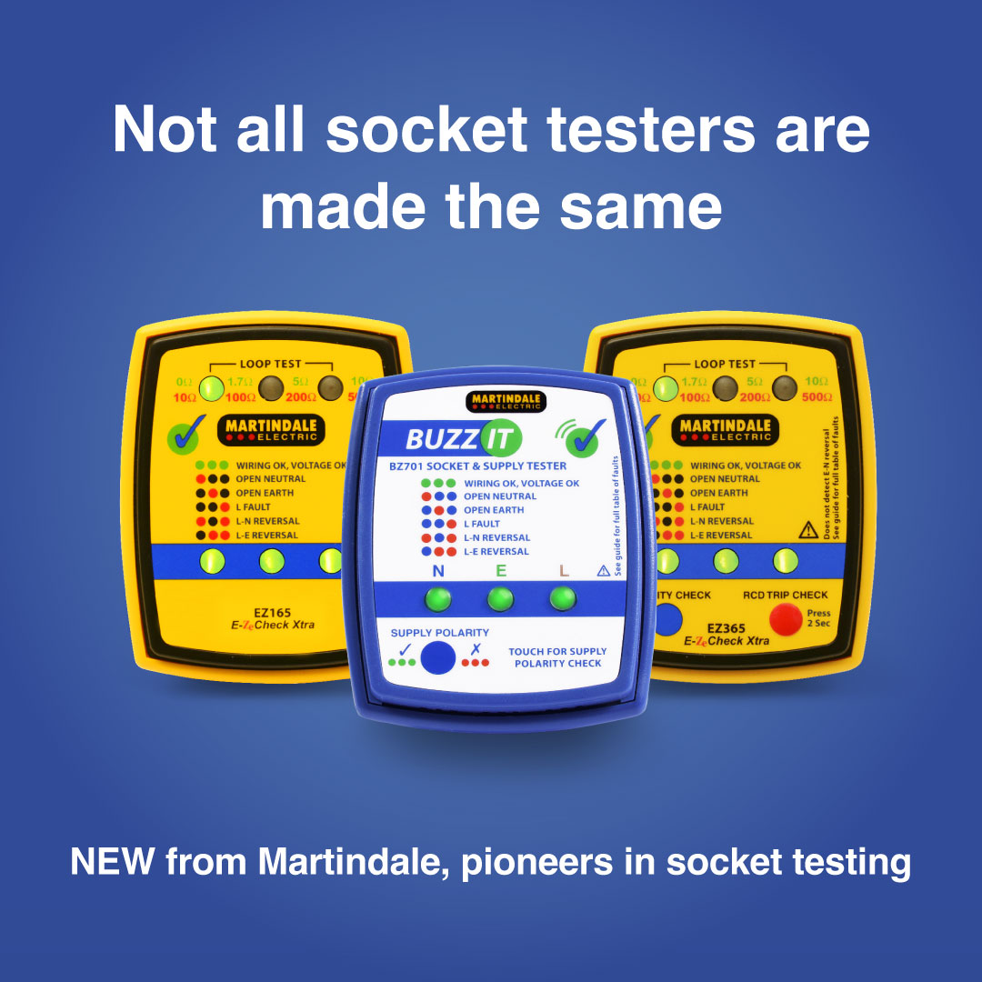 MartindaleElec's tweet image. Meet the latest additions to the Martindale socket tester family! 

BZ701, EZ165 &amp;amp; EZ365 Socket &amp;amp; Supply Testers each have unique advanced features, like testing for polarity swap or earth loop impedance.

Discover them here: ow.ly/opZc50P53KE

#SocketTester #Electrician
