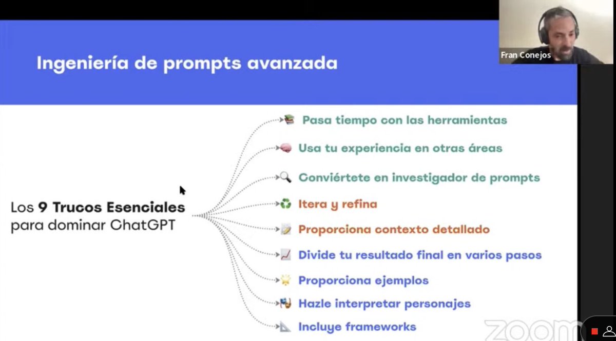 TereDomenech's tweet photo. Aquí nadie se va a la playa, 60 personas escuchando los trucos que comparte @pakonekone sobre #ChatGPI 🔥 tranquis que mañana compartimos grabación desde @ceeivalencia @emprenemjunts https://t.co/QZ8pcQjfOk
