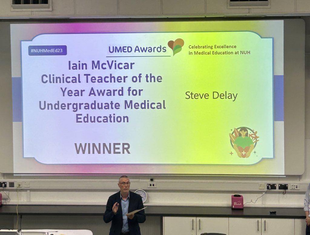 Delighted to have been present for the first awarding of the Iain McVicar Prize for Clinical Teacher of the Year. Thank you for recognising a great man/friend/surgeon/mentor and educator in this way. #NUHMedEd23 #MedEd #aocmf @BAOMSOfficial @RCSEd