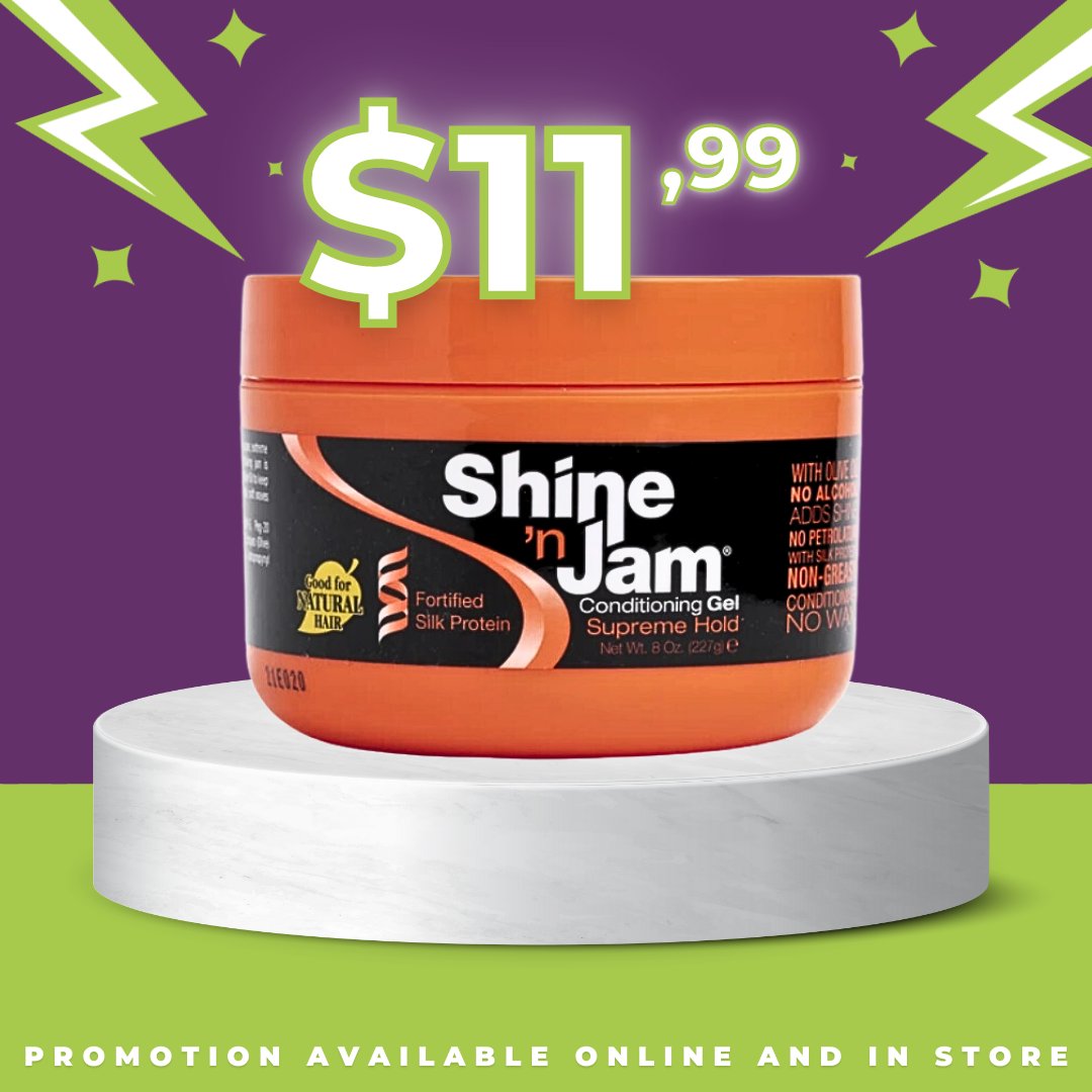 hairselection1's tweet photo. 🌟 Don't miss out on our BIG SALE! 🌟

 Get ready to shine with Shine 'n Jam Products! 🌿 

From 07/07 to 08/07, enjoy fantastic deals both in-store and online💥

#ShinenJam #Sale #hairstyle  #hairgel #toronto https://t.co/MM3gdzNMcy