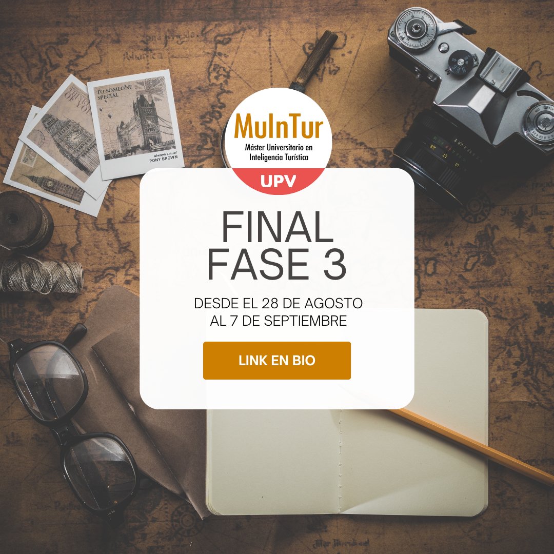 masterInTur's tweet photo. ⚠️Aviso⚠️ 

🔜Ahora ya sí que sí, hoy es el último día para las inscripciones a máster de esta última Fase 3. 

⚠️Si no la hacéis hoy, deberéis esperaros hasta el año que viene, así que, una última vez, no os descuidéis⚠️

ℹ️Más info en la bioℹ️

#fase3 #preinscripciónUPV https://t.co/GQeM0Eh3B5