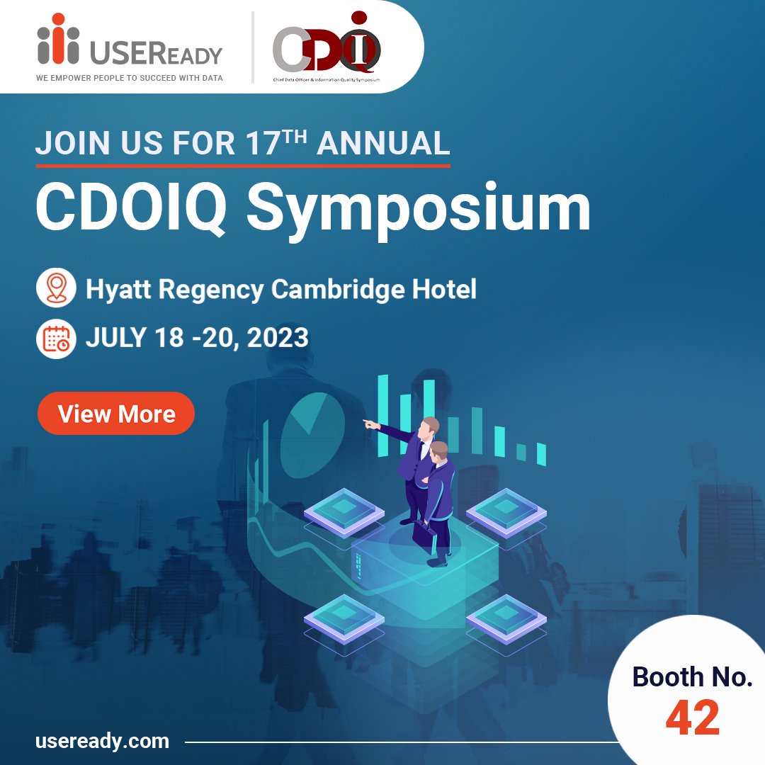 USEReady is thrilled to announce its participation in the 17th Annual CDOIQ Symposium!

Don't miss this opportunity to connect with us and other data leaders at CDOIQ 2023!

Register now and join us at 𝐂𝐃𝐎𝐈𝐐 2023!

For more click here – hubs.ly/Q01WV2QQ0