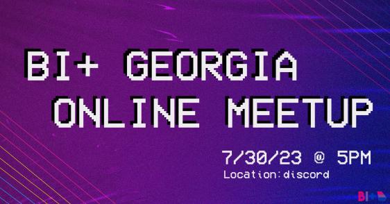 Sunday, July 30th at 5 pm, hop onto the Bi+ GA discord to hang out with us! We’ll be over in the voice channel. Regulars and newcomers to the server are welcome!

discord.gg/D4v2UjJ