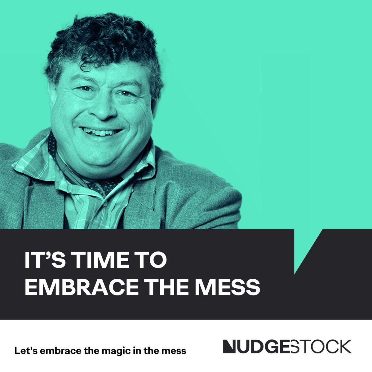 We're kicking off with @rorysutherland sharing some of his invaluable Behavioural Science expertise on how businesses in this uncertain world can start 'embracing the mess'. #Nudgestock2023