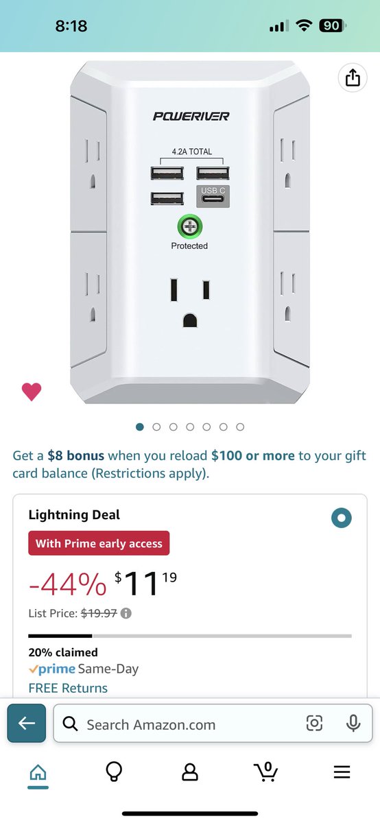 AlansPoint's tweet image. Pretty nice deal on Amazon this USB Wall outlet 👌🏻
amzn.to/3O1Hd6x