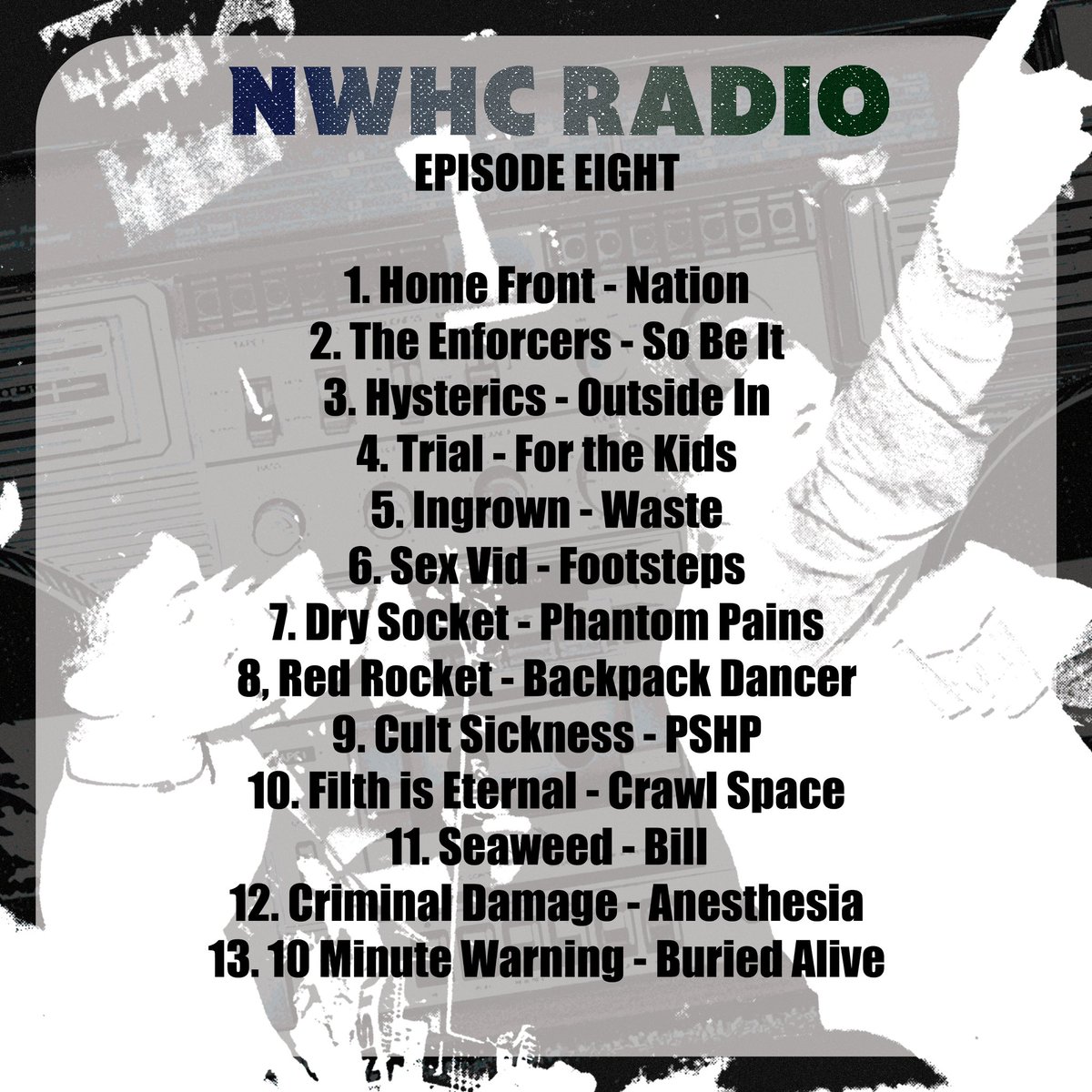 Episode 8 of NWHC Radio is now live! 13 tracks of NWHC and adjacent from 1982-2023. Listen wherever you do your podcast listening.