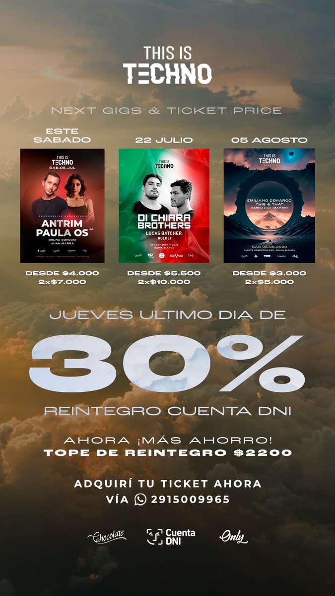 Aprovechá el 30% de reintegró sacando HOY tus entradas con CUENTA DNI