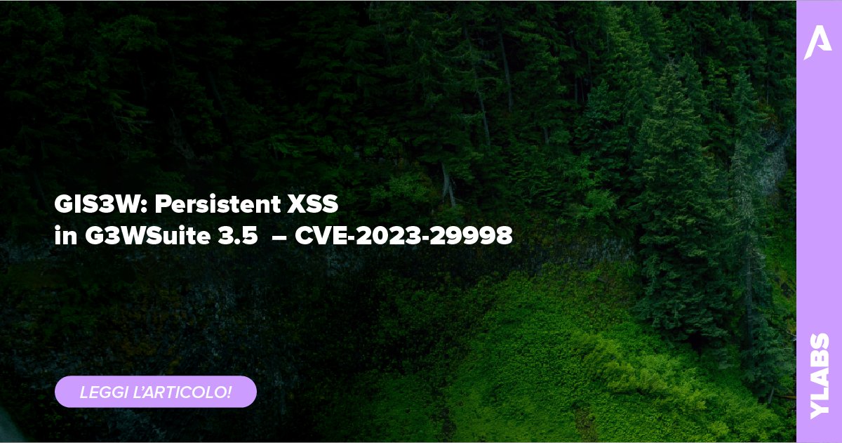 Recentemente è stata individuata una vulnerabilità di tipo XSS persistente in G3WSuite, un progetto open-source gestito da Gis3W.

Leggi l’articolo di Jacopo Talamini – Offensive Security Specialist – Red Team su #YLABS, il blog di Yarix ➡️ buff.ly/43iOgwa <a href="/VarGroup/">Var Group</a>