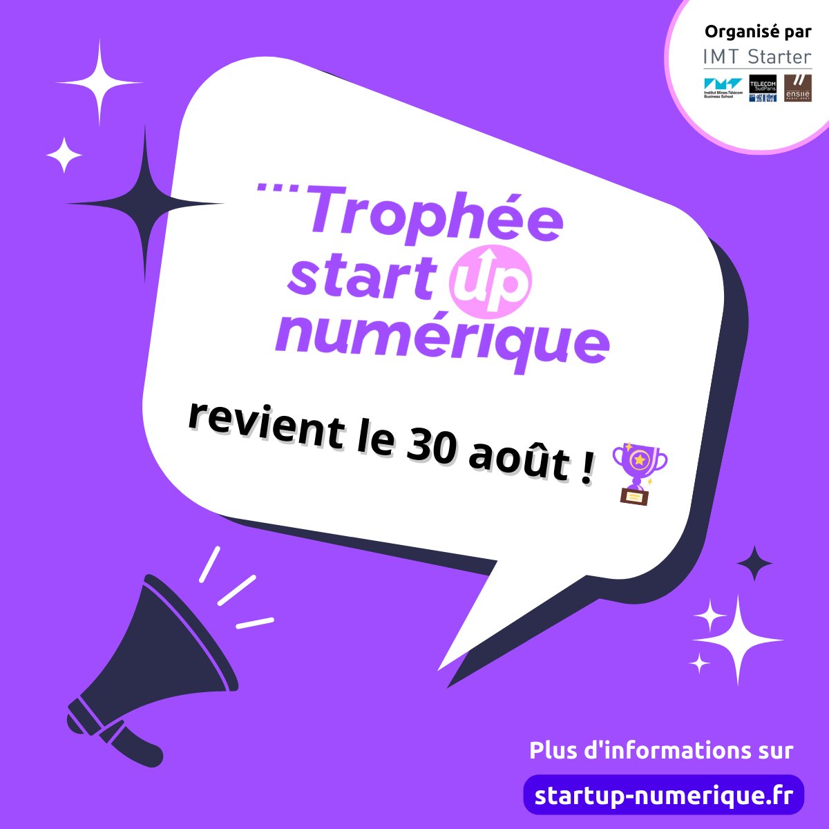 ⚡#TSUN23⚡
✅Le Trophée Start-Up Numérique revient pour mettre en lumière les pépites du #numérique !🚀
✅Jeune pousse ? #Startup de moins de 18 mois ? Envie de changer le monde ? Ce #concours est fait pour vous.
✅Les pré-inscriptions sont ouvertes.
➡startup-numerique.fr