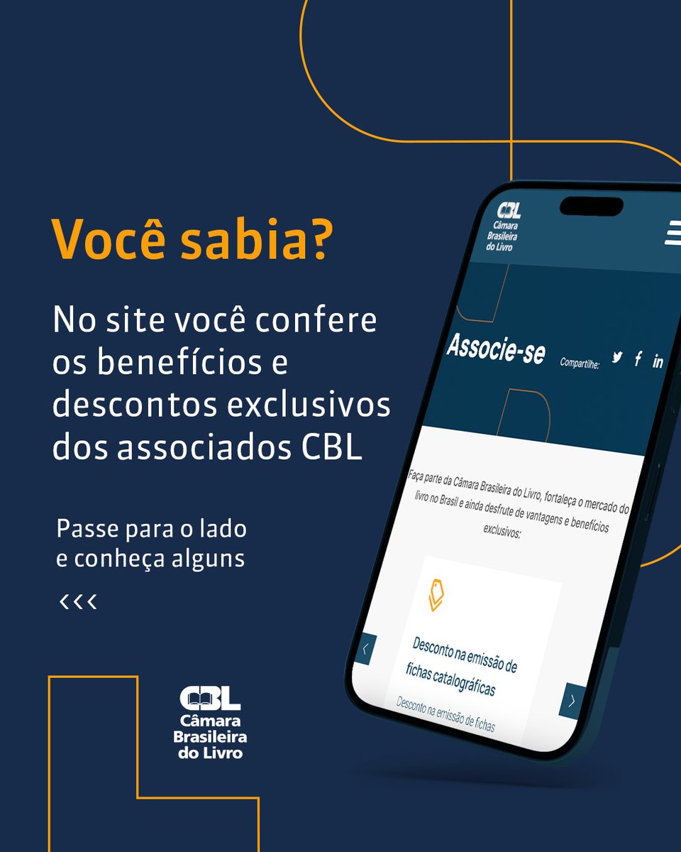 CBL_oficial's tweet photo. Descubra os benefícios de ser um associado #CBL, tenha descontos especiais em eventos, além de valores vantajosos em serviços na nossa Plataforma de Serviços e mais.

Associe-se já! Visite https://t.co/AL53CeXrYd 

#associado #mercadoeditorial #livros #premiojabuti https://t.co/UVIyqWFEps
