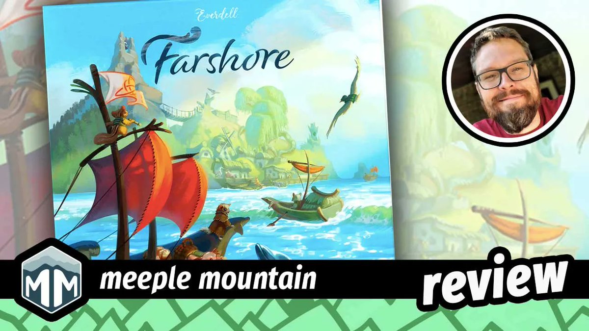 Bob nearly threw his shoulder out of joint raising his hand for a chance to peek at the newest title in the Everdell world. Join him for a review of Farshore from <a href="/StarlingGames/">Starling Games</a>.
meeplemountain.com/reviews/everde…

#BoardGames #WorkerPlacement #Everdell #StarlingGames #Farshore