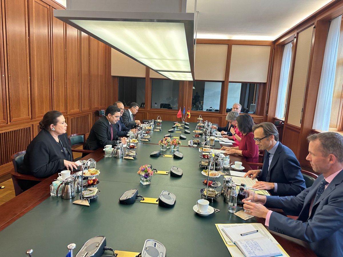Marocdiplo_EN's tweet photo. MFA Nasser Bourita held talks, today in Berlin, with the German Minister of Foreign Affairs, Ms. Annalena Baerbock.
@ABaerbock https://t.co/b01hD8TmCT