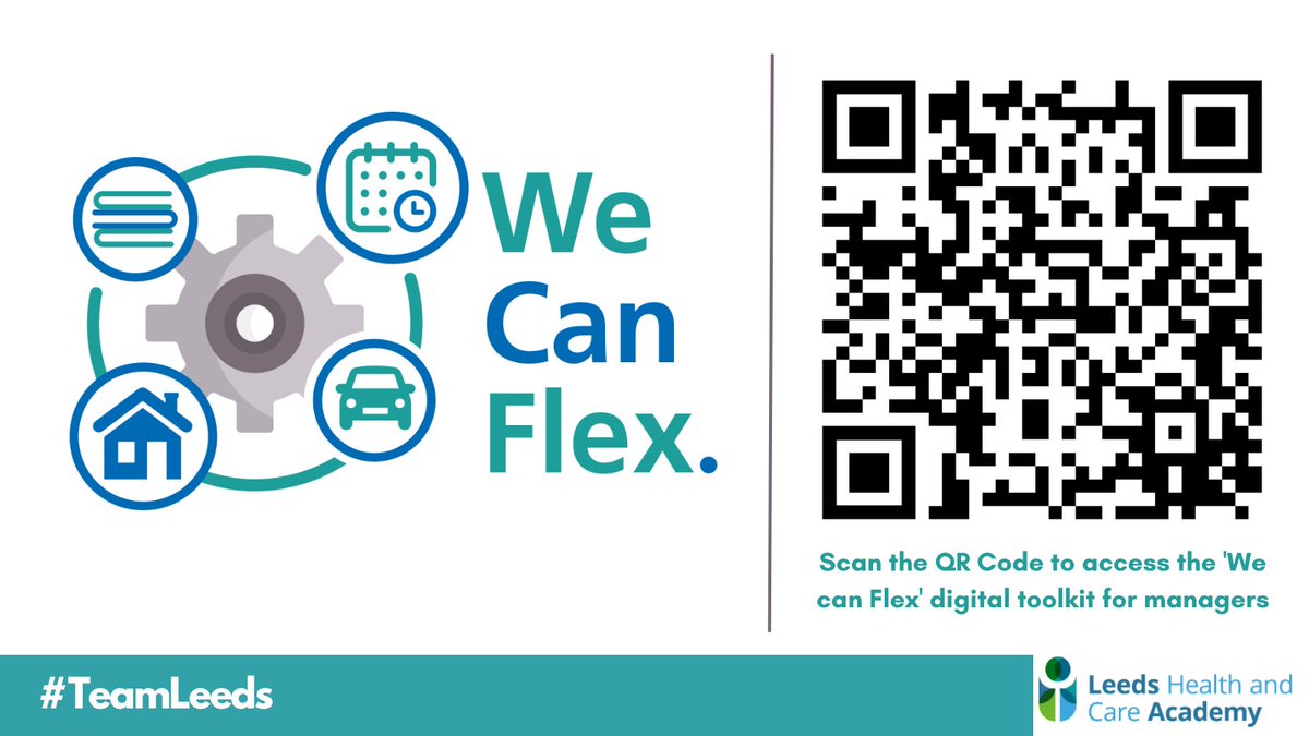 Implementing flexible working can support you in responding to the needs of your workforce now, and in the future. Leeds Health and Care partners have developed a digital toolkit for managers to support you with leading a flexible team – more info here: leedshealthandcareacademy.org/we-can-flex/