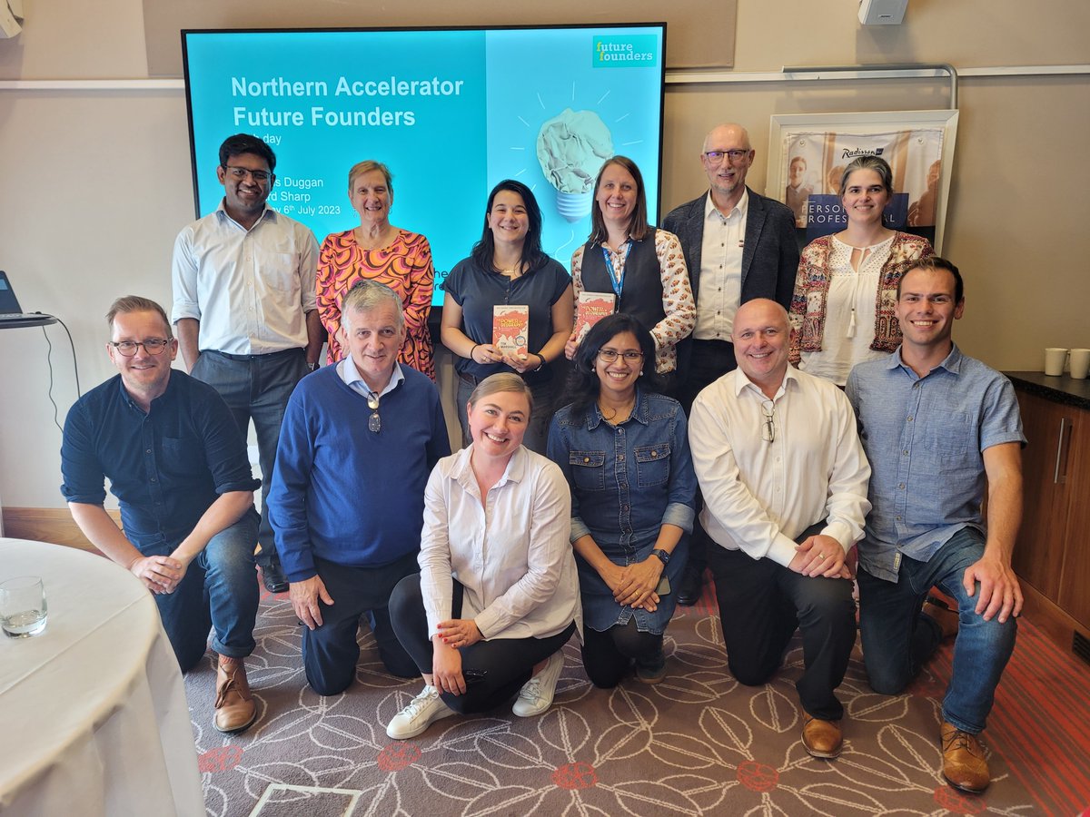 Chelsea_Brain's tweet photo. A first-class final pitch day with these @Northern_Acc Future Founders, including 4 @NorthumbriaUni academics. Zuas have taken them on a crash course on turning their research into businesses. Our own Dr Linzi Dodd winning a pitching prize! #research #commercialisation https://t.co/rGK44L6S1I