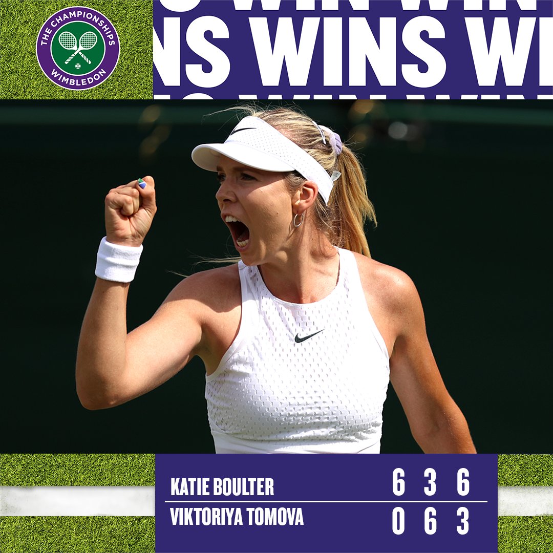SHE’S DONE IT!!! 👏

<a href="/katiecboulter/">Katie Boulter</a> charges through to the <a href="/Wimbledon/">Wimbledon</a> 3rd round

#BackTheBrits 🇬🇧 | #Wimbledon