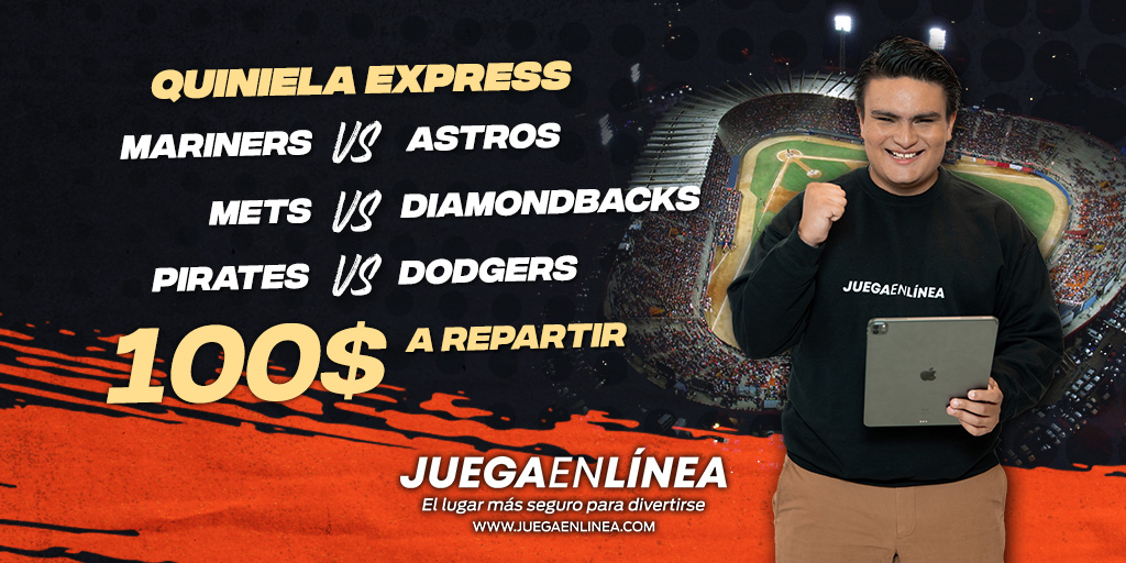 JuegaEnLinea's tweet photo. #QuinielaExpress

¡Pronostica el ganador de cada juego!

#Mariners 🆚 #Astros
#Mets 🆚 #Diamondbacks
#Pirates 🆚 #Dodgers

Condiciones:
Dar RT➕MeGusta
✅Comenta ganadores y usuario
1⃣ comentario por usuario activo.
1⃣0⃣0⃣💲 a repartir entre 5 ganadores.
⏱️ Válido hasta: 8:10 PM https://t.co/DzYU2vGom8