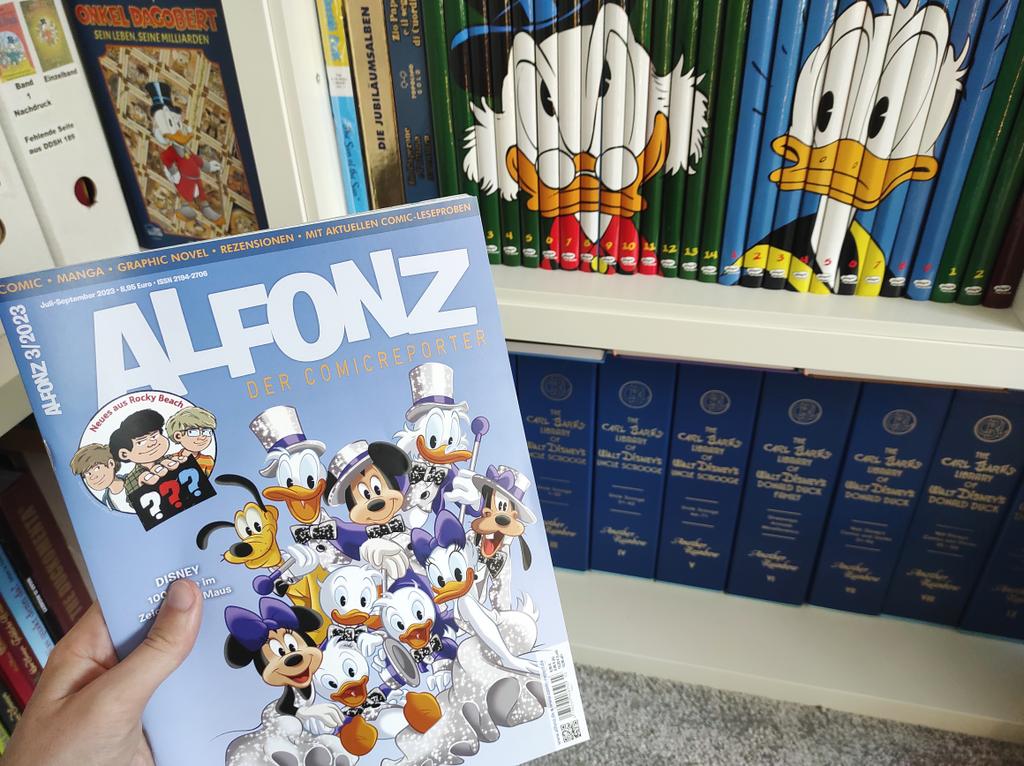 Enti_Ducky's tweet photo. Die heute erschienene Ausgabe vom Comic-Reporter "#Alfonz" beschäftigt sich inhaltlich u.a. mit dem alten und dem neuen #Disney.😉 Es geht um die Zensur zweier Don Rosa Abenteuer und unverblümte Kritik an der Übersetzung von Dr. Erika Fuchs. Als Non-Donaldist teile ich Vieles. https://t.co/M2aGT5VerO