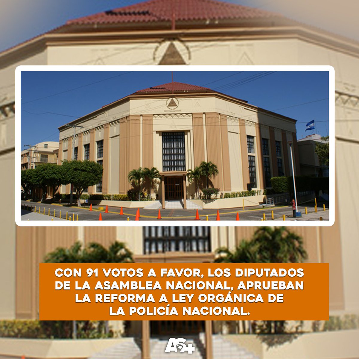#Nicaragua 🇳🇮 | Los diputados de la Asamblea Nacional aprueban la Reforma a Ley Orgánica de la Policía Nacional con 91 votos a favor, dicha ley establece sanciones penales a los miembros de este cuerpo armado que desobedezcan a