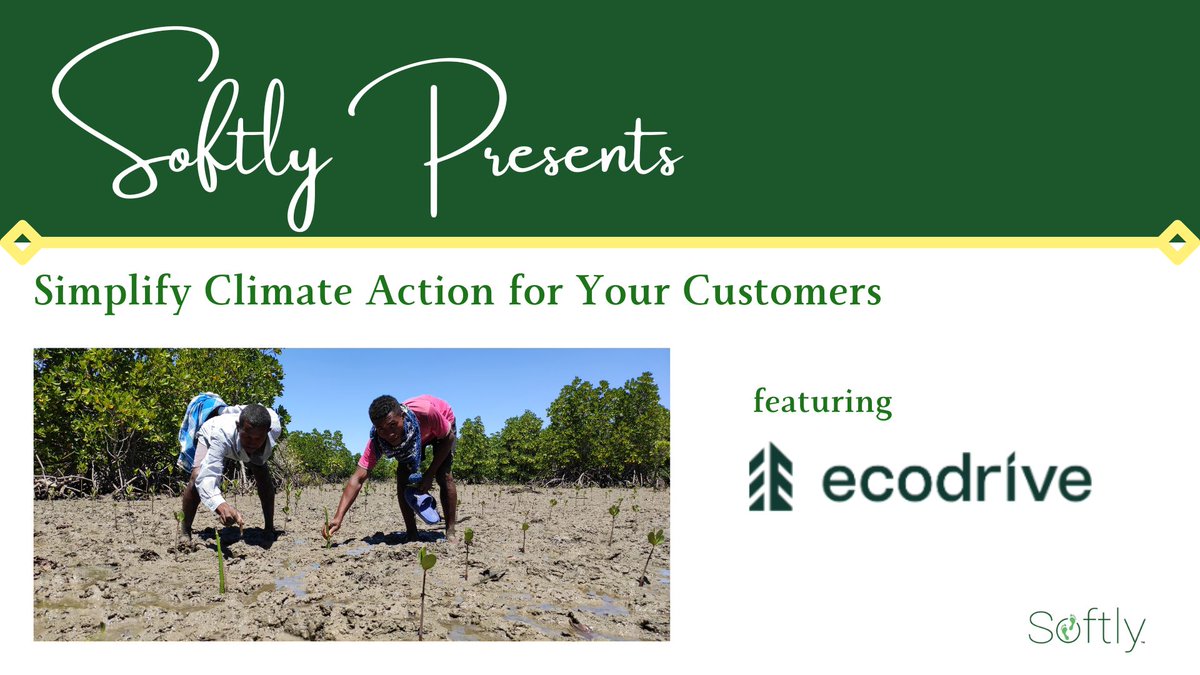 Learn how to simplify #ClimateAction for your #Customers.

This month's #webinar will highlight <a href="/EcodriveO/">Ecodrive</a>!

Register Today - vimeo.com/webinars/event…

#sustainablebusiness #climatechange #climateaction #carbonneutrality #carbonoffset #plantatree #climatesolutions