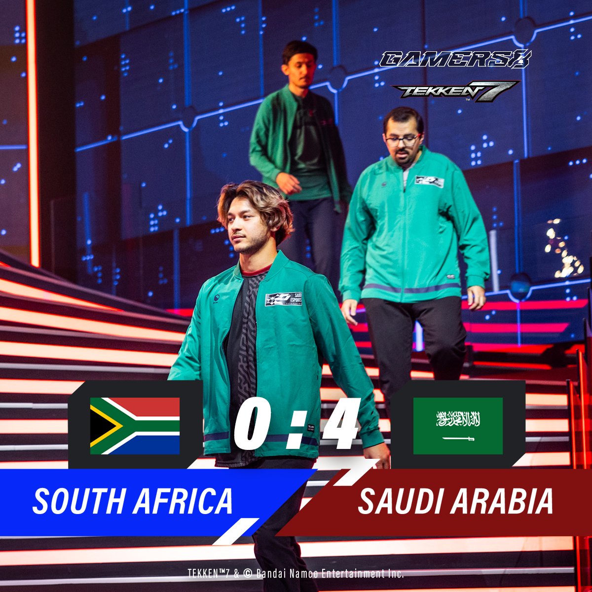 EWC_EN's tweet photo. Saudi Arabia take the set versus South Africa with a sweep at #Gamers8 TEKKEN 7 Nations Cup!

#TheLandOfHeroes https://t.co/Og9p3sbvw5