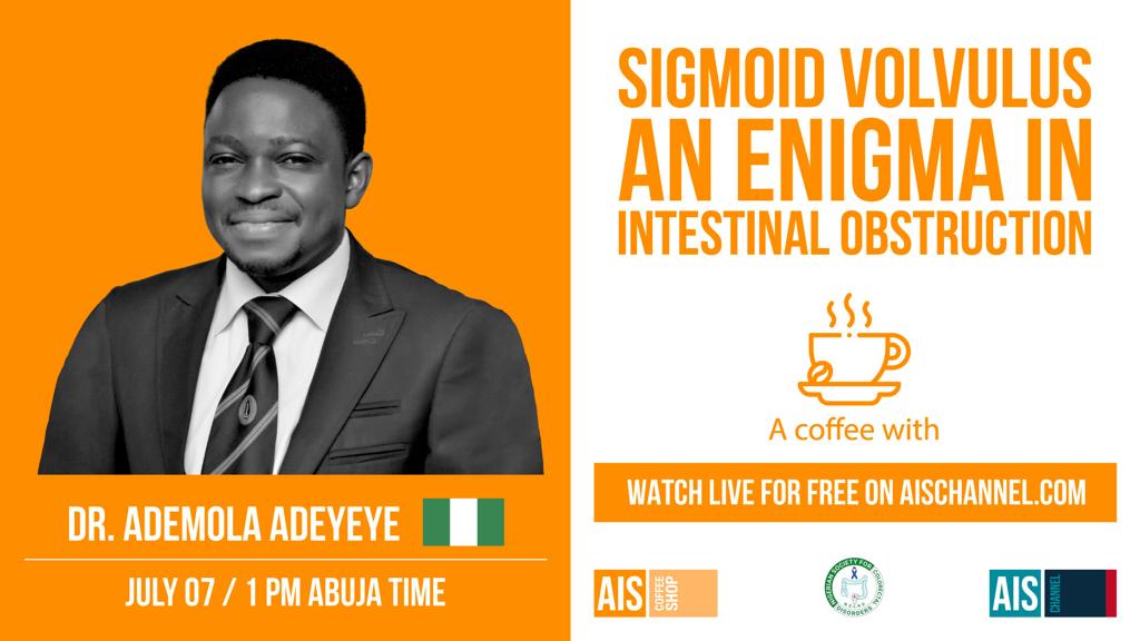 NscrdD's tweet photo. Tomorrow, Dr Ademola Adeyeye, the Vice President of the NSCRD will be leading a scientific discourse titled 'Sigmoid Volvulus - An Enigma in Intestinal Obstruction'.
Register and join in to be a part of it. 

Time: 1pm WAT

The registration link:
https://t.co/pJfSQAJ7H2 https://t.co/05q3Jc84Ek