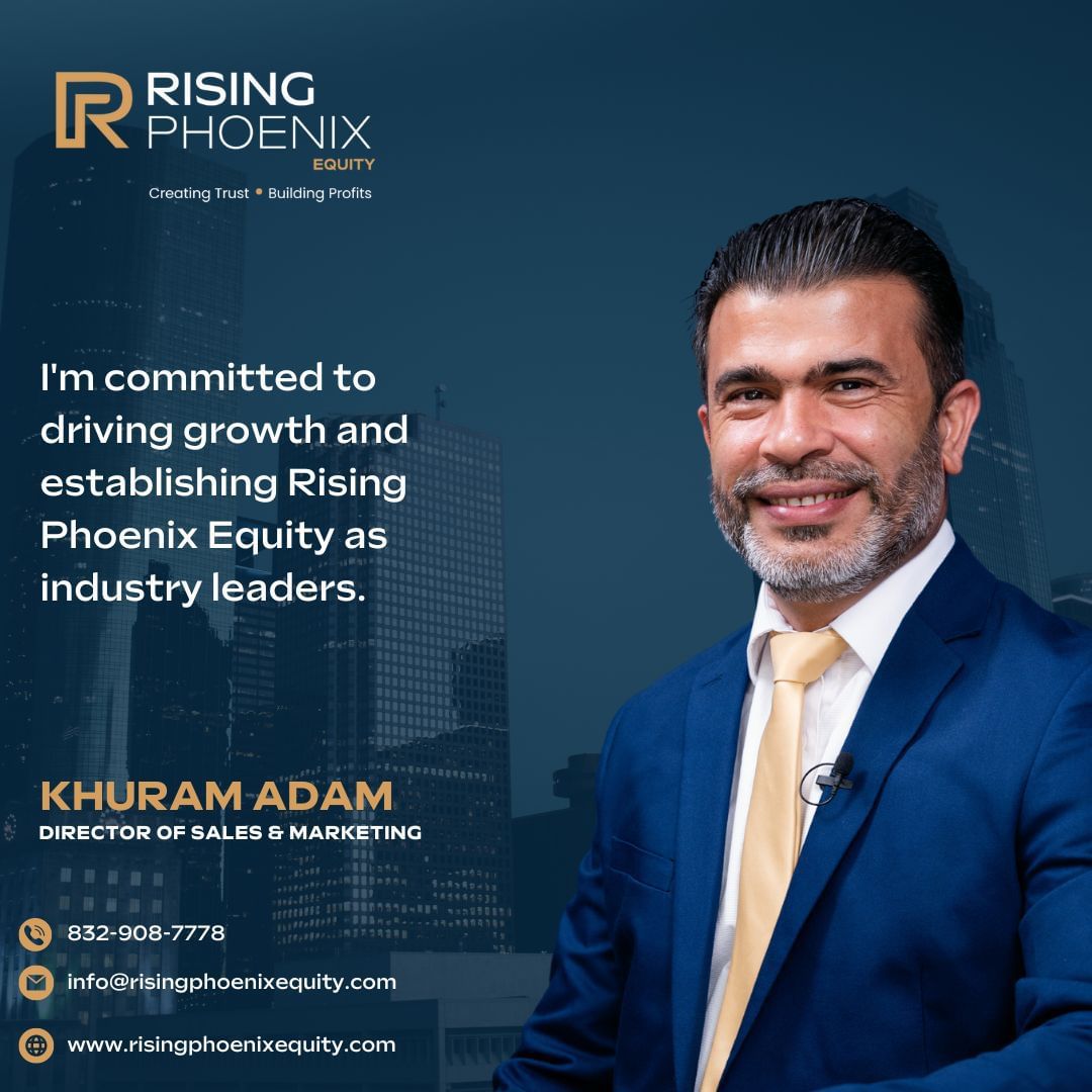 Meet Khurram, Principal and Director of Sales & Marketing at Rising Phoenix. With over a decade of real estate experience, he's dedicated to driving growth and establishing us as industry leaders.

#RisingPhoenix #RealEstateLeaders #ExpertTeam #AchieveYourGoal #houstonmarket
