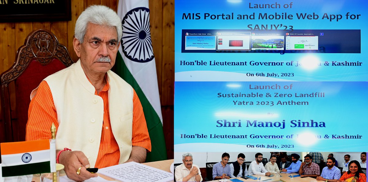 diprjk's tweet photo. #ShriAmarnathjiYatra2023
LG Sh. @manojsinha_  launched various innovative initiatives of Rural Development Department including reusable cloth bags, Yatra Anthem for sustainable & responsible tourism, MIS Portal & Web App for waste process monitoring to make Shri Amarnath Ji Yatra a zero-landfill pilgrimage.
@PMOIndia 
@HMOIndia 
@MIB_India
@MinOfCultureGoI
@tourismgoi
@OfficeOfLGJandK 
@DDNewslive
@PIB_India
@JandKTourism 
@ShriSasb