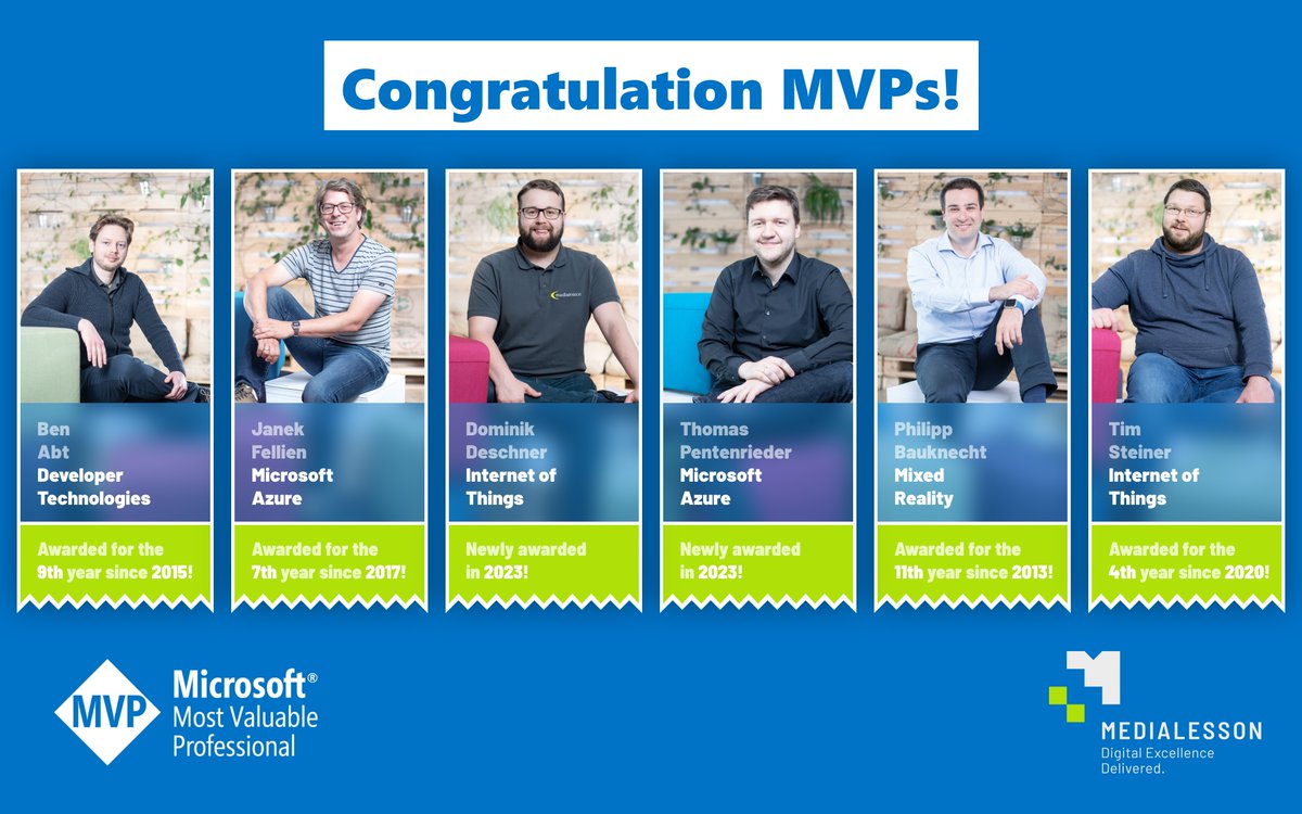 grillphil's tweet photo. Congratulation to all Microsoft MVPs! I'm thrilled to share that all current MVPs at @medialesson got awarded again!
#community #mvpbuzz #microsoft https://t.co/hUod1GVPHX