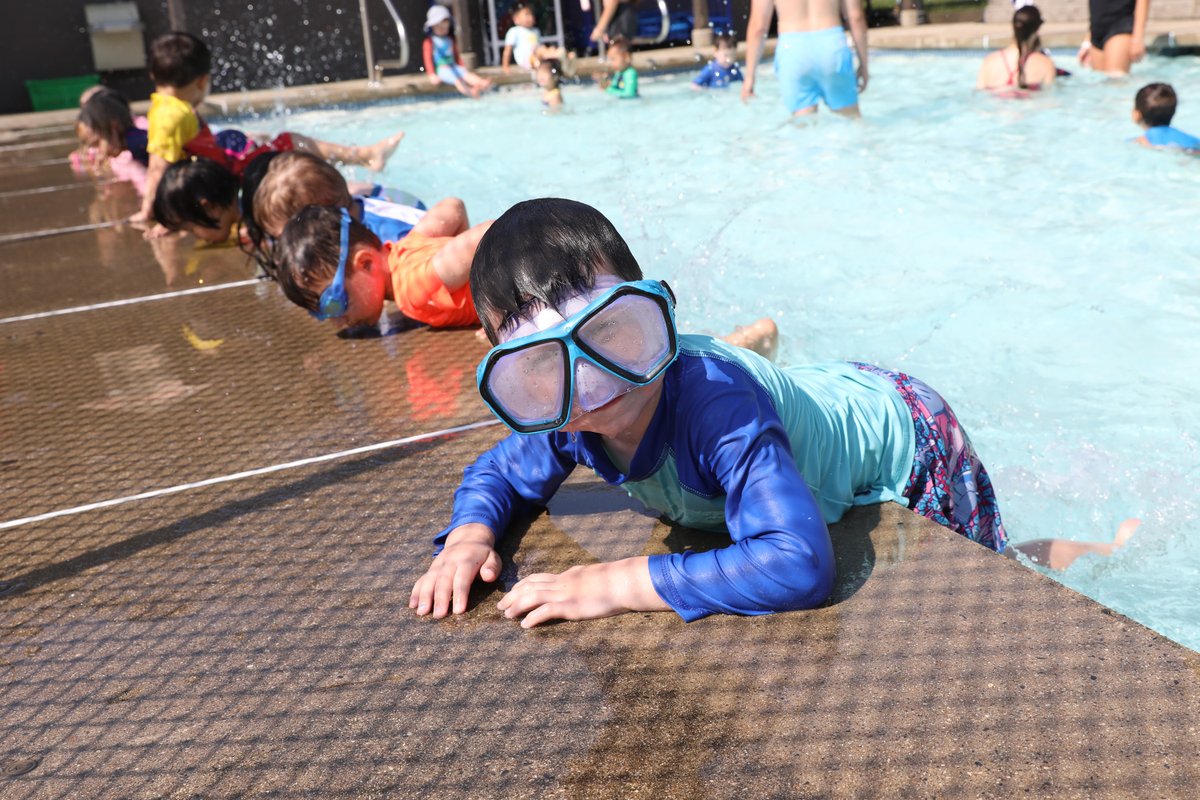 The heat has arrived! We're staying cool and safe by hydrating (our water bottles are always close by), taking dips in the pool, running through the dinosaur sprinkler, and having fun in the shade and in the AC. #camp #summer #staycool #hydrate