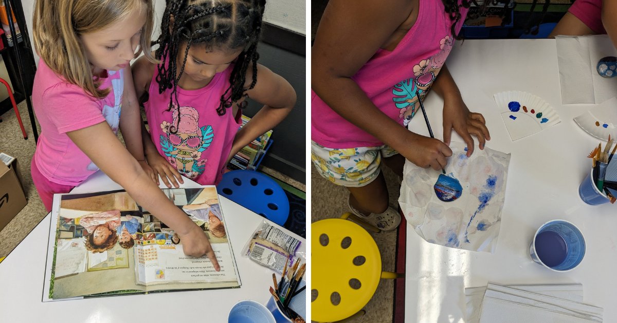Research indicates that youth lose TWO MONTHS of reading skills over a single summer!

Check out kids from our Wood Valley Club, who read and did a fun activity on a special book with their Literacy Specialist, Paola.