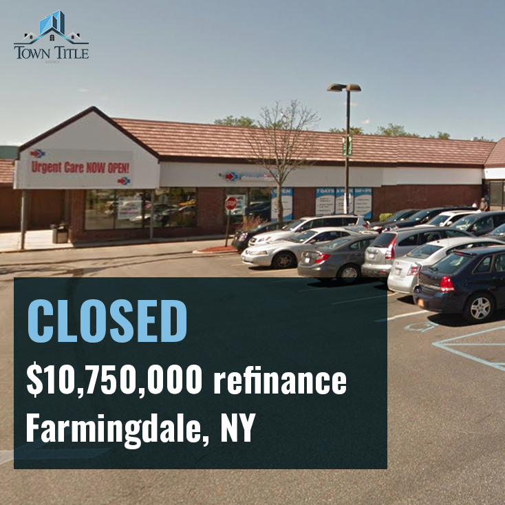 ChrisRotio's tweet photo. Town Title recently handled the $10,750,000 refinancing of Bi-County Commons, located at 1011-1045 Route 109 in Farmingdale, NY. Provident Bank provided financing on the transaction for the buyer, Bi-County Commons, LLC. https://t.co/X2Q3eXJxoY
