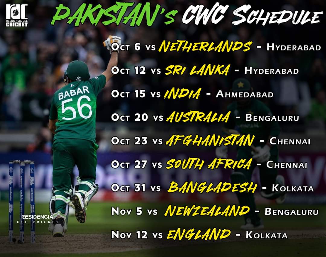 _rdcpk's tweet photo. Pakistan will kick start their #CWC2023 campaign vs the Netherlands at Hyderabad as Bas De Leede's All-Round brilliance take the Dutch over the line vs Scotland.

@TheRealPCB 's updated CWC schedule looks like this: https://t.co/YZPDs0XDXt