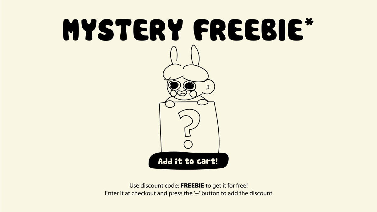Esu_N_'s tweet photo. [SEVEN] Sale~

Get a free mystery gift!
Just add this little buddy to cart (:

Use discount code: FREEBIE
Hit the '+' sign to add the discount code to your order!

#Esumerch https://t.co/AE62KC8QbV