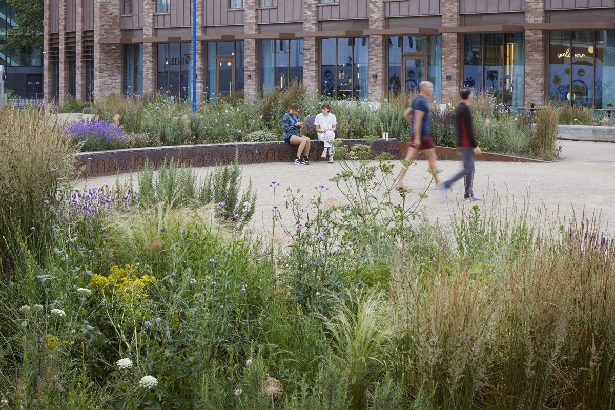 *Glassfields* our meanwhile pocket park in the heart of Bristol captured on the longest day of the year by Jack Hobhouse it’s great to return to see how resilient the space is + what joy it brings to families, the local community and visitors throughout the year <a href="/talklandscape/">Landscape Institute</a>