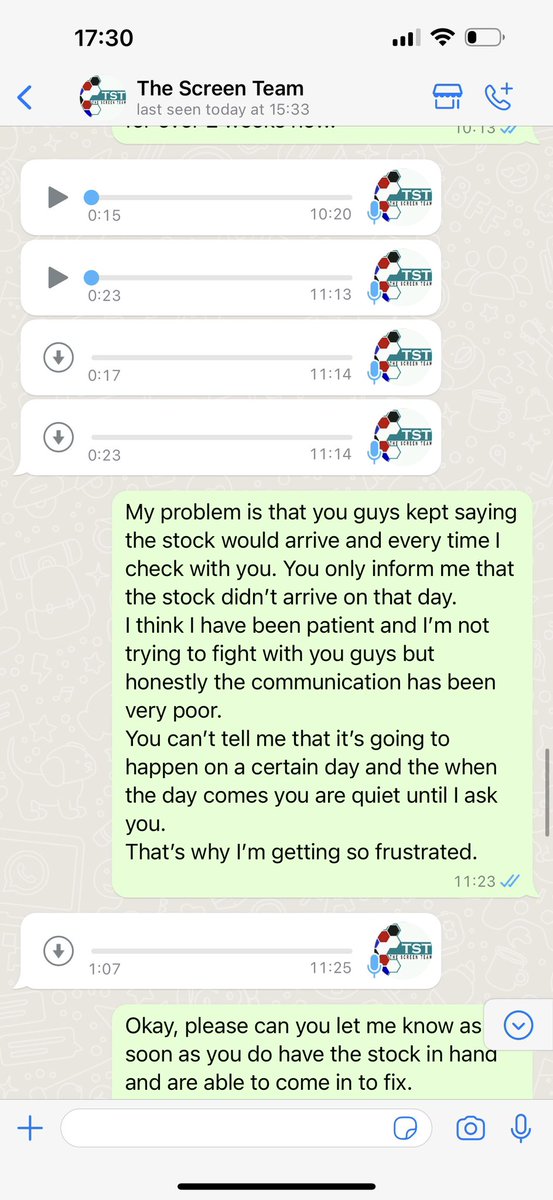 eleighsa's tweet photo. I’ve been told on various occasions that you were going to come in and repair the screen. I’ve followed up with you for 6 weeks to no avail. I have been extremely patient and I am just fed up with the poor service #thescreenteam #thescreenteampoorservice @TST_gauteng https://t.co/7GVIBQGk5q