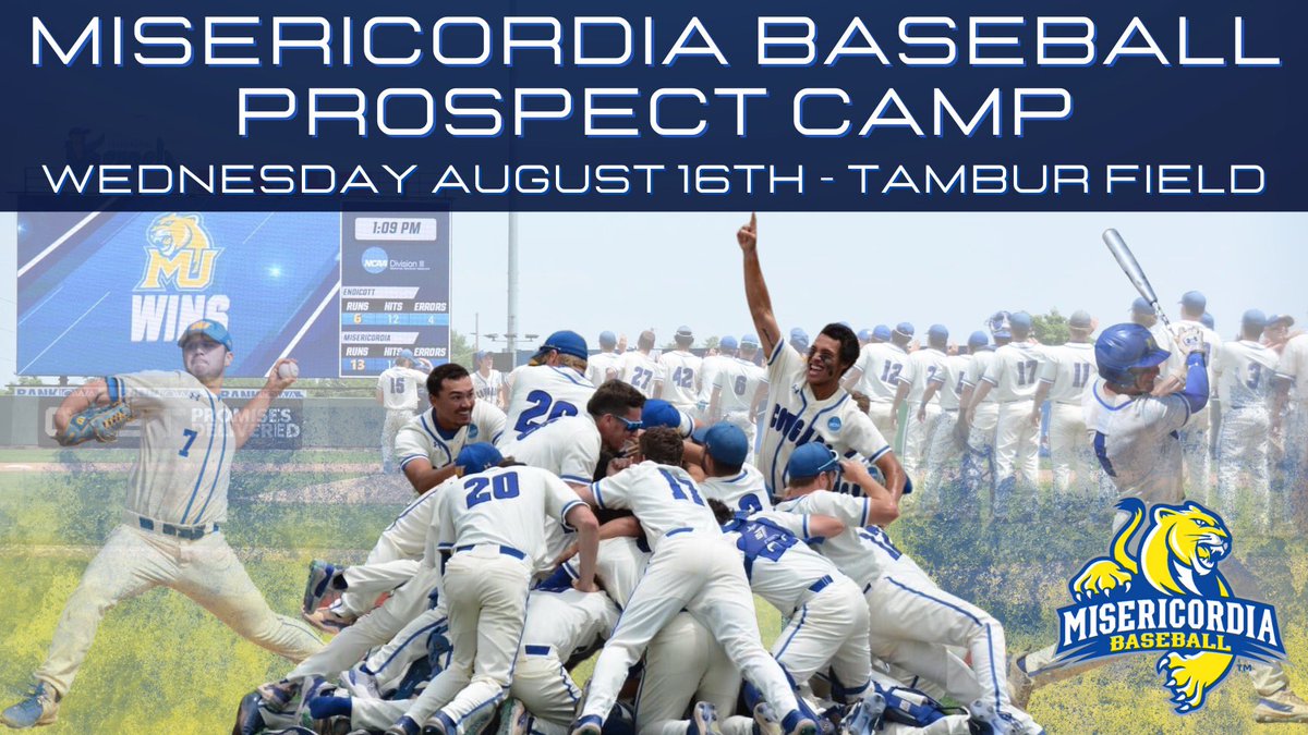 Misericordia Baseball (@misericordia_bb) on Twitter photo | Prospect Camp Wednesday August 16th |
For itinerary, detailed information, and registration:
athletics.misericordia.edu/documents/2023β¦
Questions and inquiries can be sent to Assistant Coach Garrett deMarrais via email ( Gdemarrais@misericordia.edu ) | Prospect Camp Wednesday August 16th |
For itinerary, detailed information, and registration:
athletics.misericordia.edu/documents/2023β¦
Questions and inquiries can be sent to Assistant Coach Garrett deMarrais via email ( Gdemarrais@misericordia.edu )