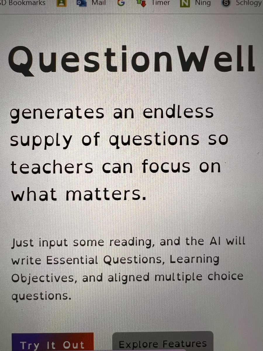Wells5thgrade's tweet photo. My fellow educators- check out #Questionwell It creates questions based on text, learning objectives and TEKS. @Hamilton_Lions @CFISDchat @CFISD_ELAR2_5 https://t.co/u6AfqvHTIc