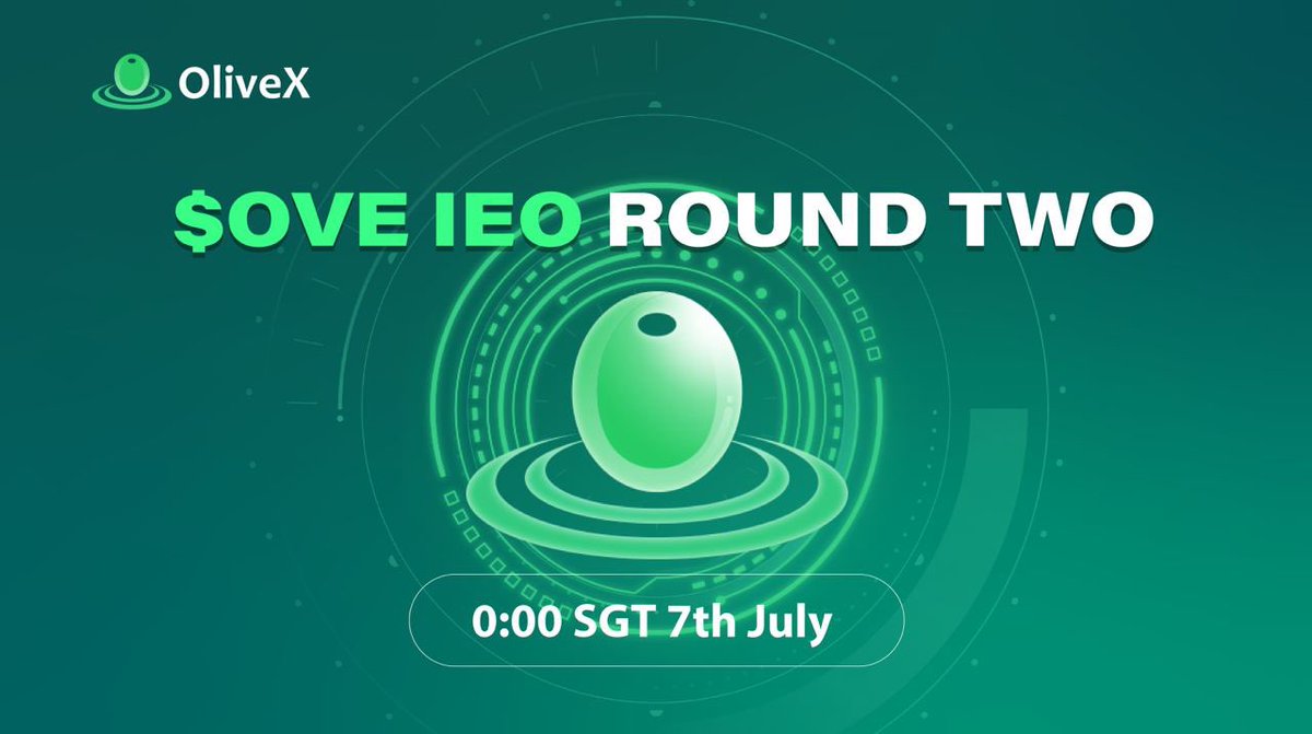 OliveX_Exchange's tweet photo. 🚀 Round two of OliveX's $OVE IEO is now LIVE! Join the excitement and be a part of the incredible OliveX journey. 

🔗 Visit the official website for more information and seize this opportunity! 

#OliveX #OVE #IEO #Round2Live https://t.co/vQE90oWnN9