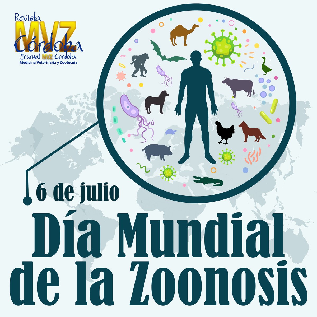 revmvz's tweet photo. El 6 de julio es un día importante para recordar que la salud humana depende también de la salud animal y medioambiental. Proteger la salud animal es un paso fundamental para la prevención y eliminación de las enfermedades transmitidas de animales a personas.  #zoonosis https://t.co/bIuk2yO889