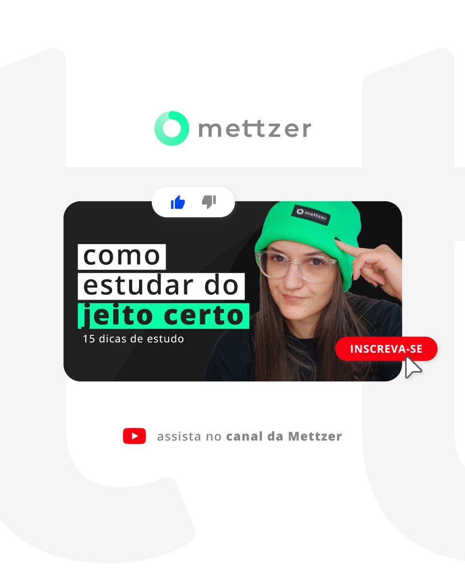 Mettzer's tweet photo. Não adianta estudar 12 horas por dia. O que você precisa, na verdade, é estudar da maneira certa.

E nesse vídeo a Ana vai te explicar como.
https://t.co/NHewGz6OZu https://t.co/ggn81uqaqh