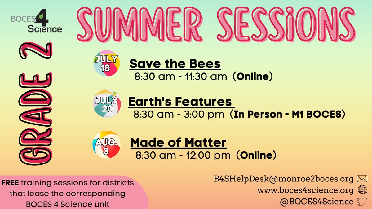 Summer Professional Learning with BOCES 4 Science. visit boces4science.org/ProfessionalLe… to register.