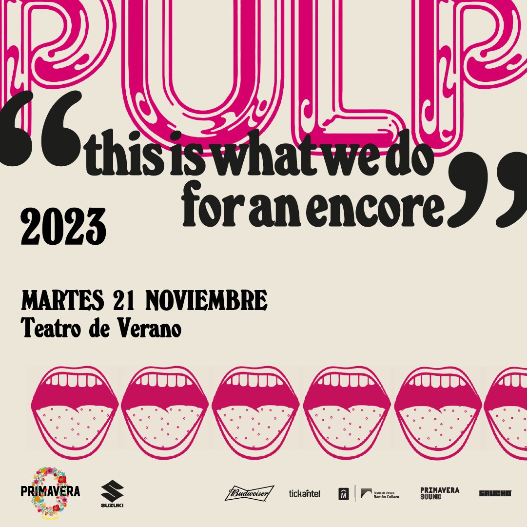 welovepulp's tweet photo. Pulp are thrilled to announce two more shows in South America. Our first ever concert in Uruguay for #Primavera0 at @teatrodeverano on 21 Nov &amp; a return to Buenos Aries at @movistararenaar on 23 Nov 2023. Tickets onsale soon ! https://t.co/WKLM2ZBcJJ