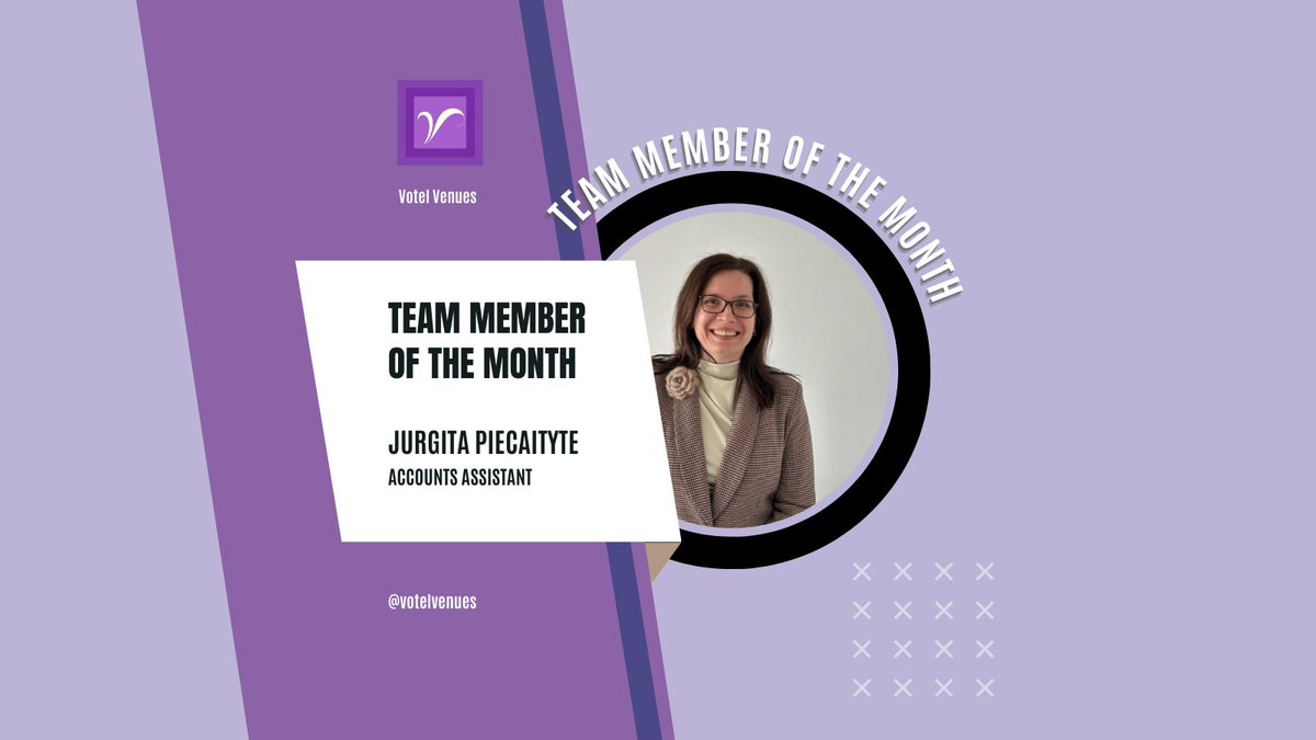 We're proud to announce that Jurgita is our Team Member of the Month! 🙌 A huge congratulations to Jurgita for her outstanding work, dedication, and commitment! Keep up the good work! #TeamMemberOfTheMonth #votelvenues #eventprofs #venuesuk #votel