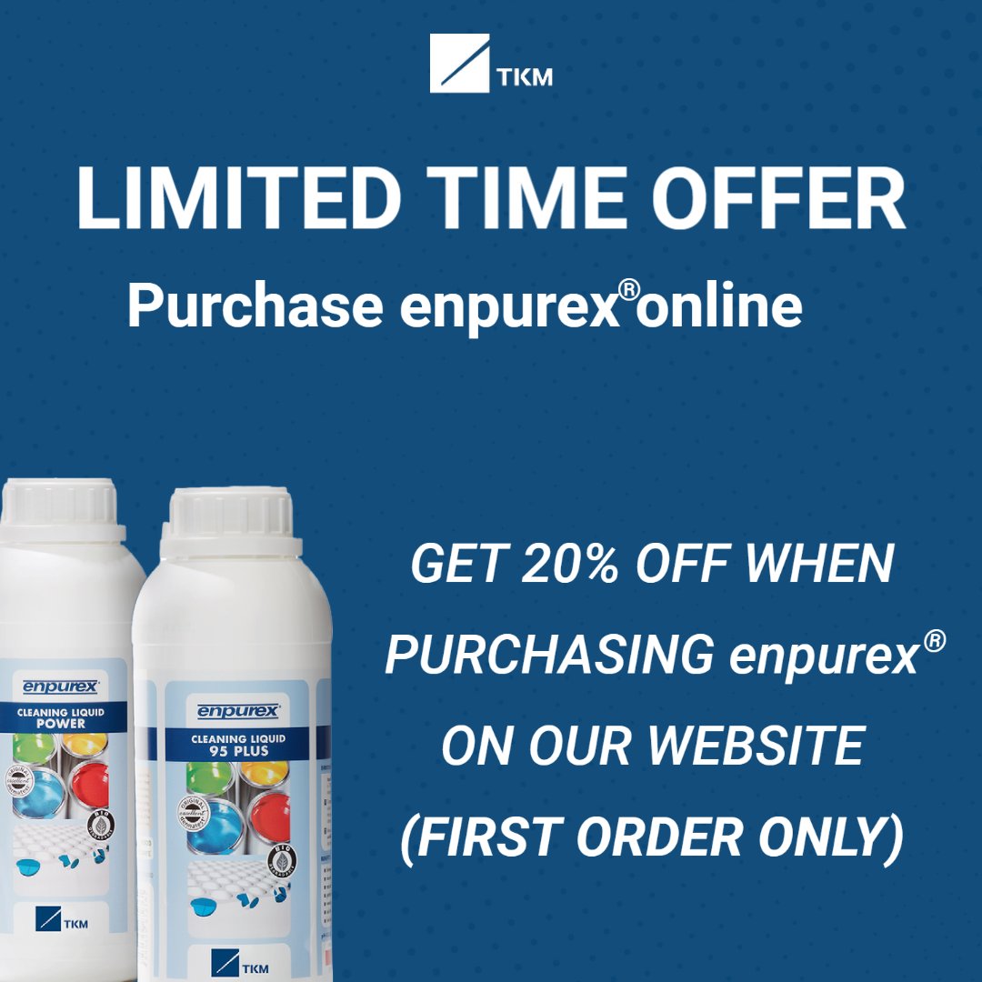 📢 enpurex® is now available for purchase on our website! Get 20% off your first order using code: ENPUREX. Shop now and empower your press with enpurex® hubs.ly/Q01WzMcm0 #Enpurex #AniloxRollCleaning #SpecialOffer #tkmus #aniloxroll #discount #flexo #gravure