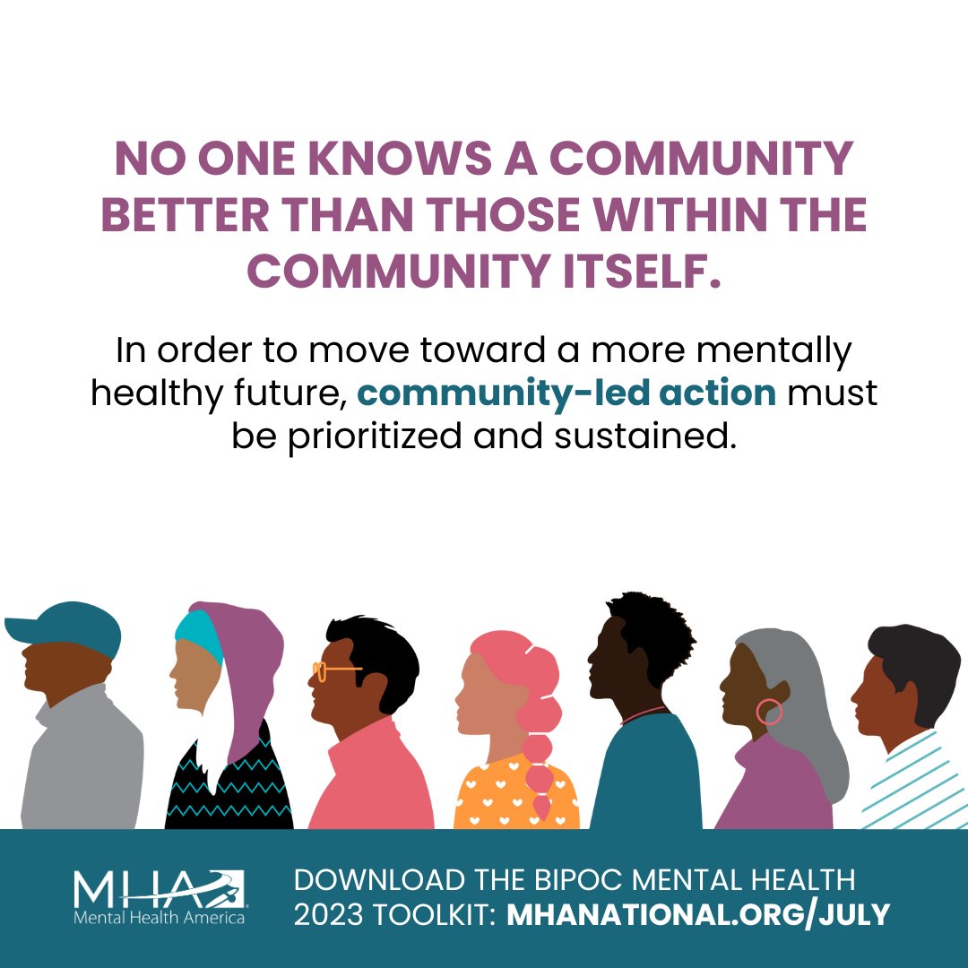 July is #BebeMooreCampbell National Minority #MentalHealth Awareness Month. This year, Mental Health America’s #BIPOCMentalHealth campaign is on the power of culture, community, and connection for Black, Indigenous, and People of Color (BIPOC). Learn more: mhanational.org/july