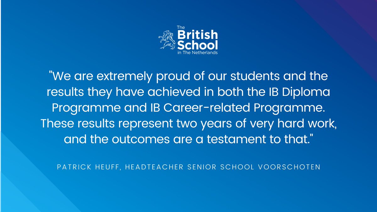 BSNetherlands's tweet photo. Congratulations 🎉 to our #BSNIB students!

⭐ Avg. IBDP point score an impressive 35
⭐ Worldwide avg. of 30 surpassed by over 80% of IBDP students
⭐ Excellent results for all our IBCP students 
⭐ Offers from universities around the 🌍

📚 Read more: https://t.co/XFir8iVOMr https://t.co/CquYyOBRrm