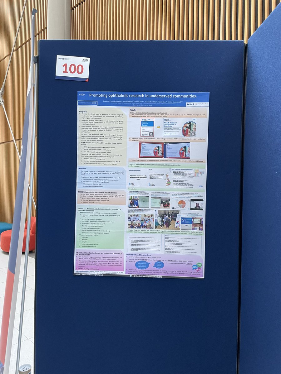 yvonneshek_ys's tweet photo. At the @NIHR_UKCRFN Conference 2023 in Notts today and tmr
Visit posters no. 100, 182, 187!
@CrosbyNwaobi #ROAM #playinhospital #CoProWeek23 #CRFConf23
@Moorfields @MoorfieldsBRC @EyeCharity @NIHRinvolvement @NIHRCRN_nthames @GenrYPAGs https://t.co/3yPIYwHSQG