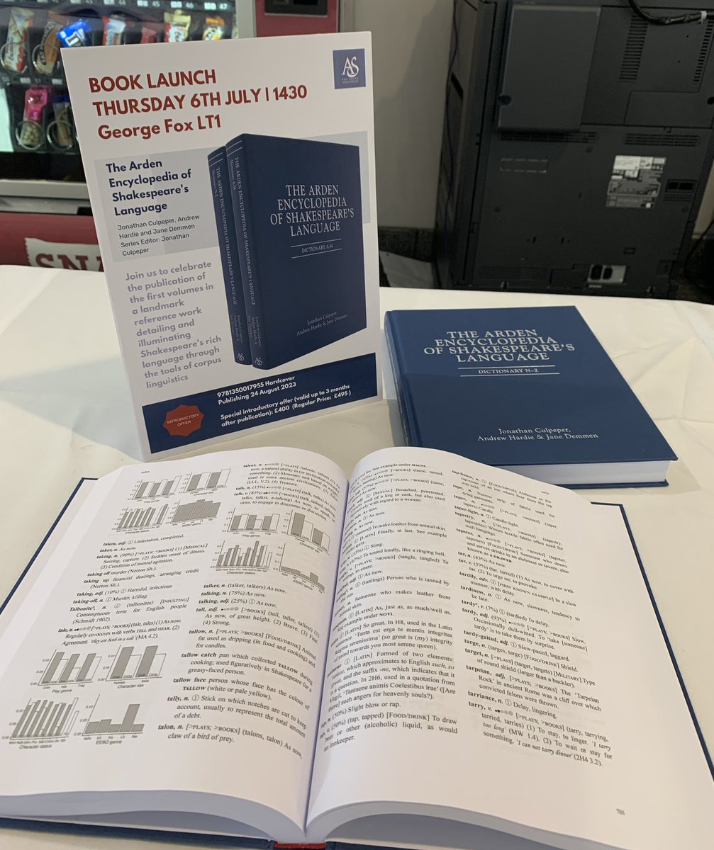 Being a small part of the <a href="/ShakespeareLang/">Encyclopedia of Shakespeare’s Language Project</a> project was one of the highlights of my time at <a href="/LAEL_LU/">Linguistics and English Language, Lancaster Uni</a>. Holding the encyclopedia for the first time earlier this week was really special. Congratulations to <a href="/j_culpeper/">Jonathan Culpeper</a>, <a href="/HardieResearch/">Andrew Hardie</a> and <a href="/JJDemmen/">Jane Demmen</a> on these first two volumes!!