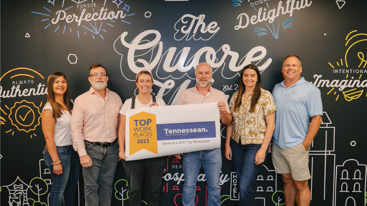 quore's tweet photo. We are proud to announce we've been named a 2023 @TopWorkplace! 🏆 Thanks to Team Quore, @Tennessean, @topworkplaces and @teamenergage who helped make this happen! https://t.co/mkNwalRTzI